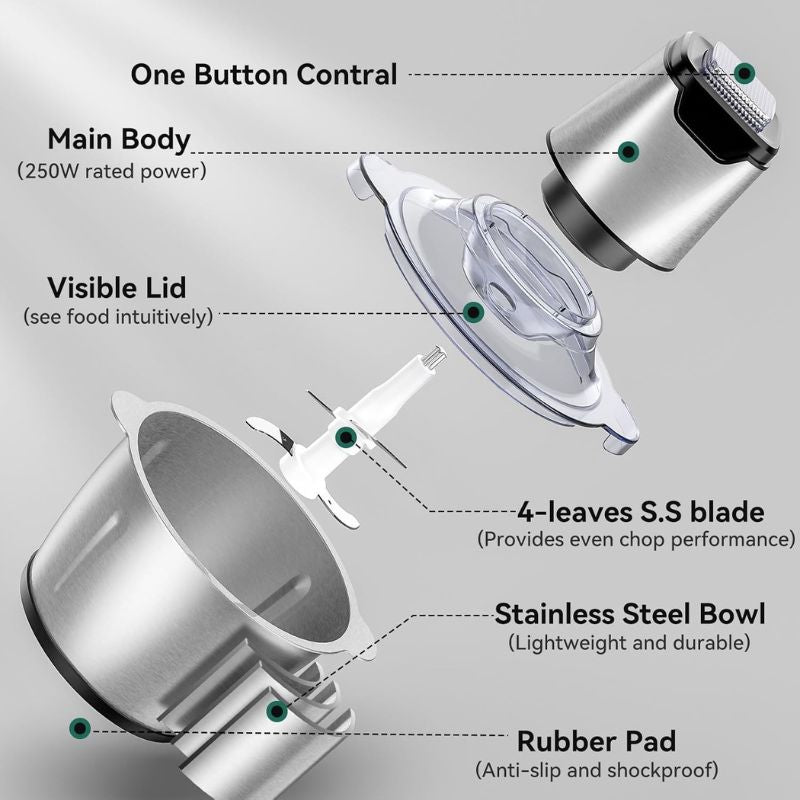 Stainless Steel Effortless Chopping & Grinding – 1000w 3 Litre