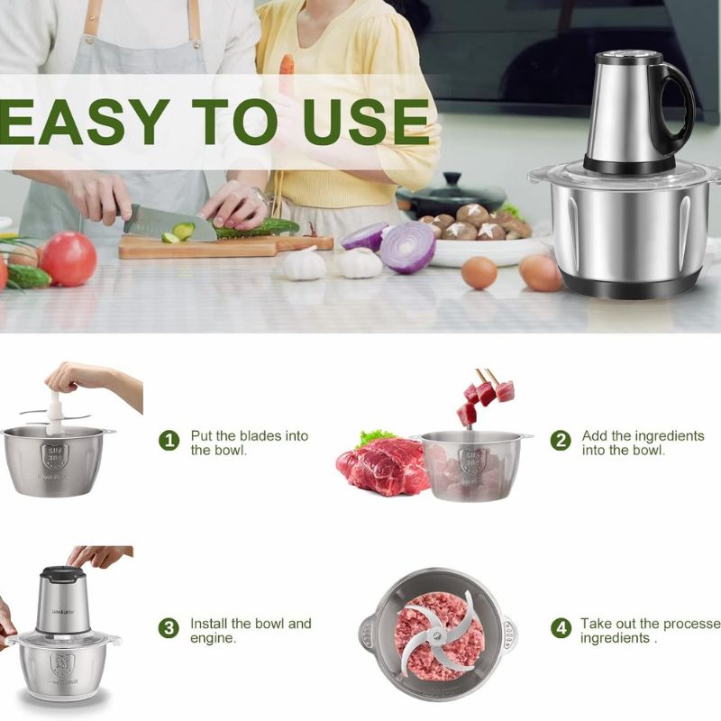 Stainless Steel Effortless Chopping & Grinding – 1000w 3 Litre