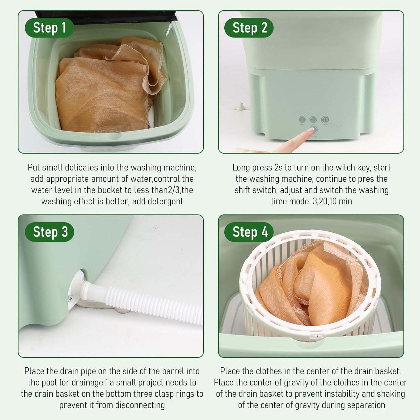 Automatic, Foldable Washing Machine With Dryer | Capacity 9 Liter