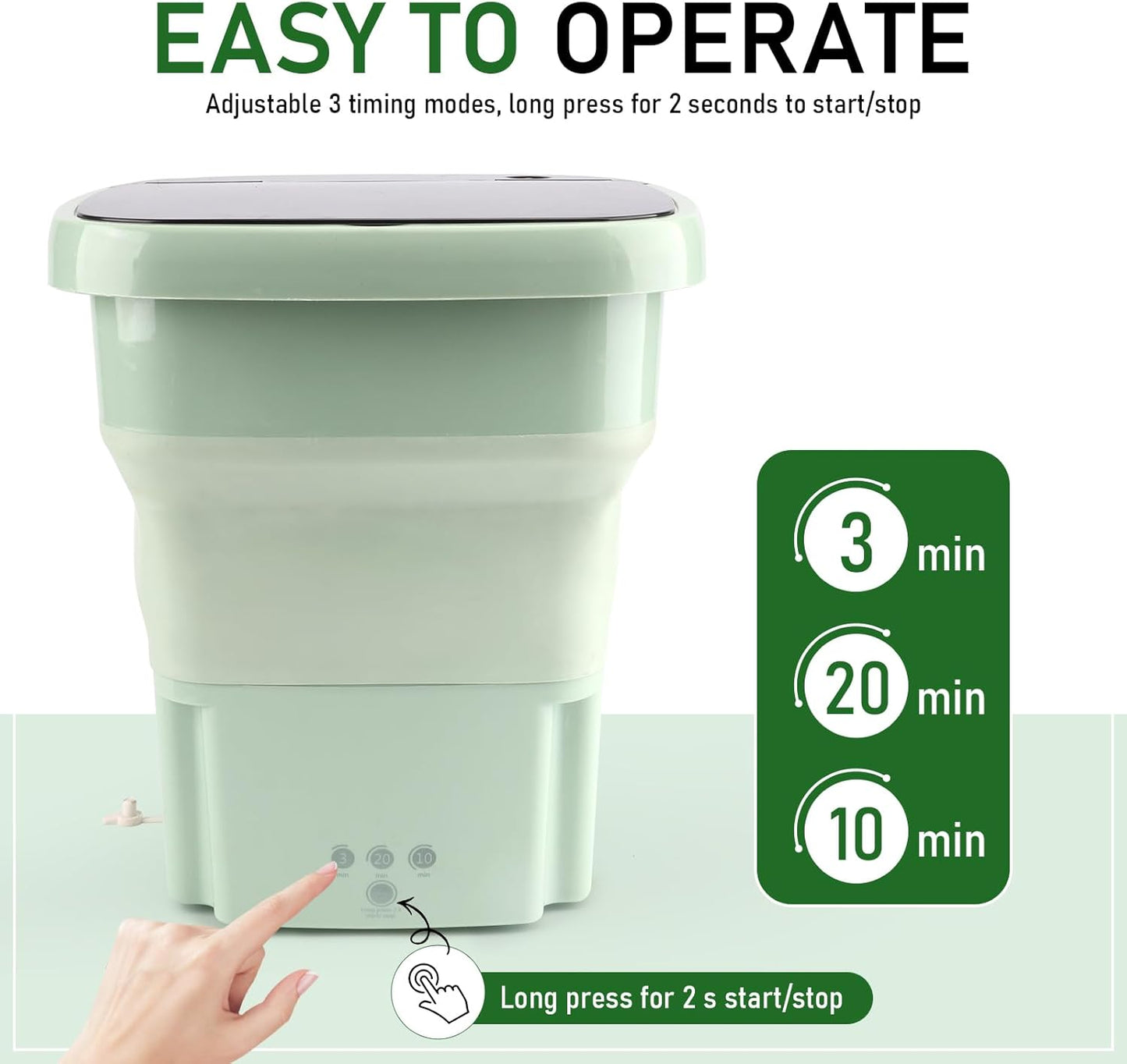 Automatic, Foldable Washing Machine With Dryer | Capacity 9 Liter