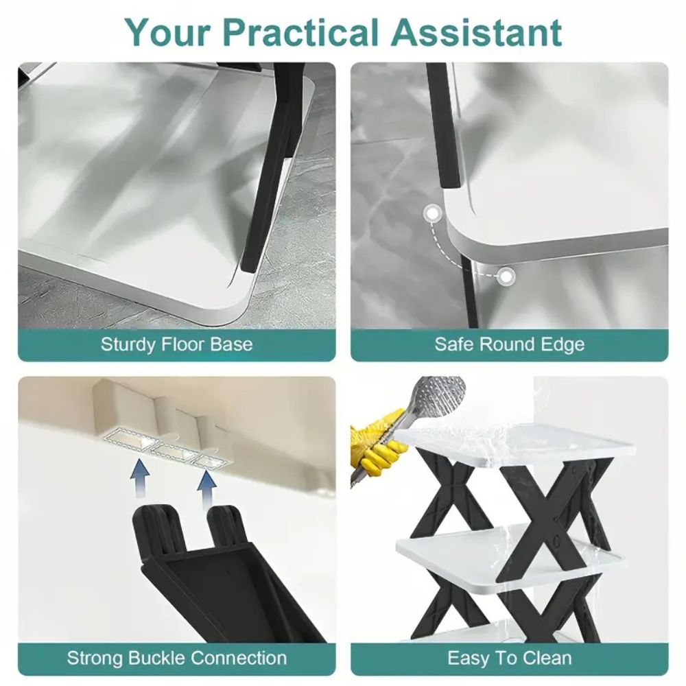 High Quality, Unique X shaped Shoe Rack - Durable Plastic