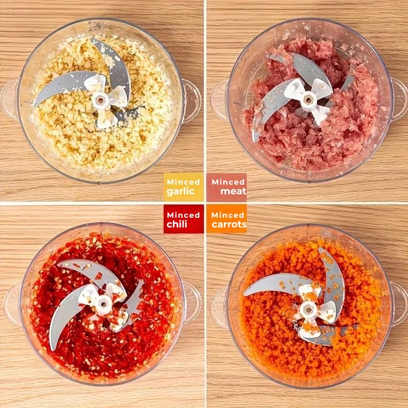 Multifunctional Manual Hand Push Food Chopper 2 Liter, + Grater & Slicer Set Gift ๐