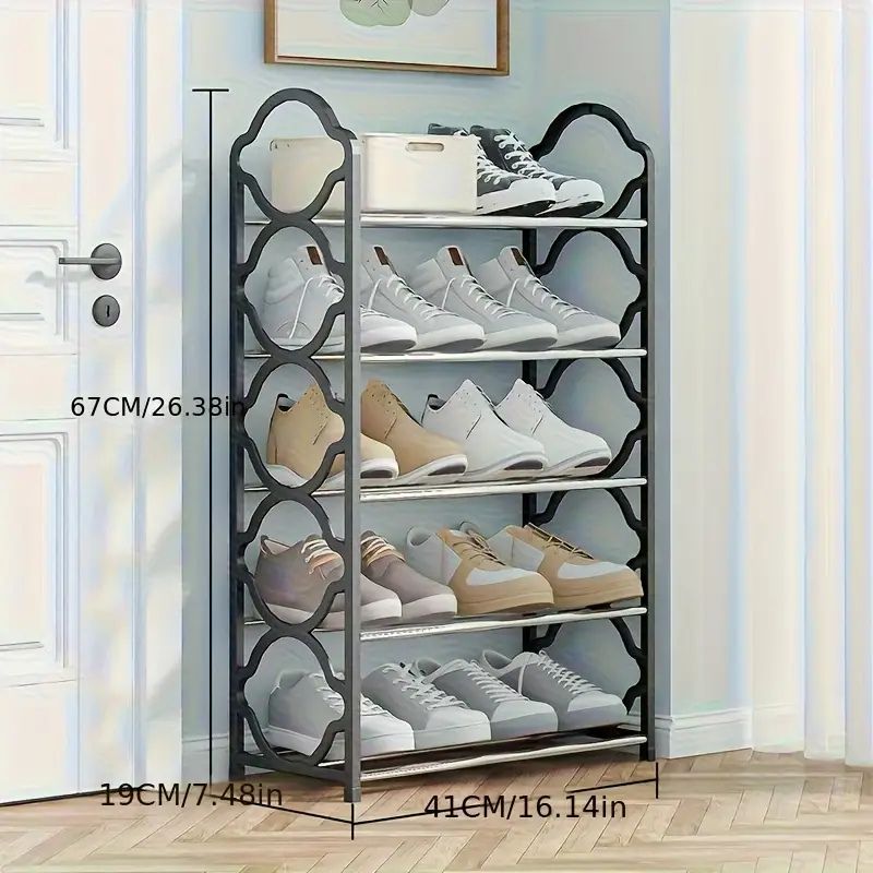 Non-Breakable Floor Standing Shoes Rack - Stainless Steel
