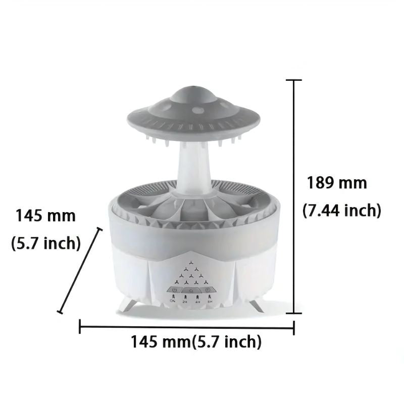 UFO Shaped Raindrop Aromatherapy Humidifier with LED Lights, Relaxing Home & Office Decor