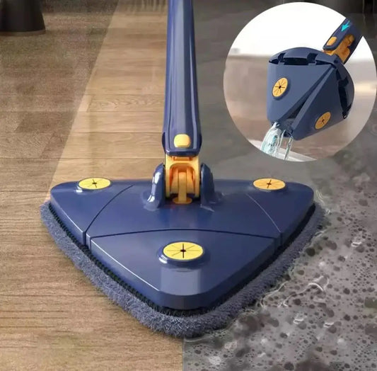 360° Triangle Mop: Clean Everywhere Easily! Stainless Steel Handle for Any Surface