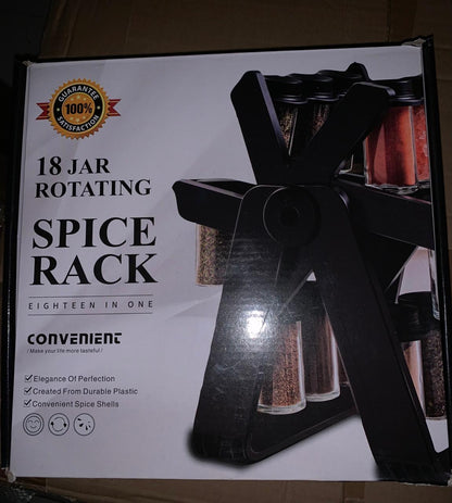 18-Jar Rotating Spice Rack Organizer Set (100ml) with Spice Lable