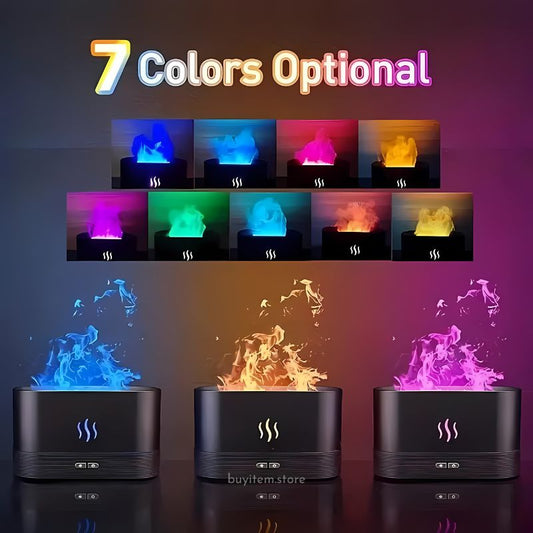 3D LED Night Multiple Lights & Silent Flame Humidifier! Best For Winter