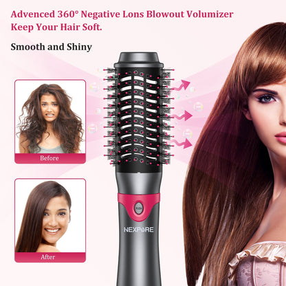 All-in-One Hot Air Brush – Dryer, Curler, Straightener & Volumizer