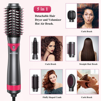 All-in-One Hot Air Brush – Dryer, Curler, Straightener & Volumizer