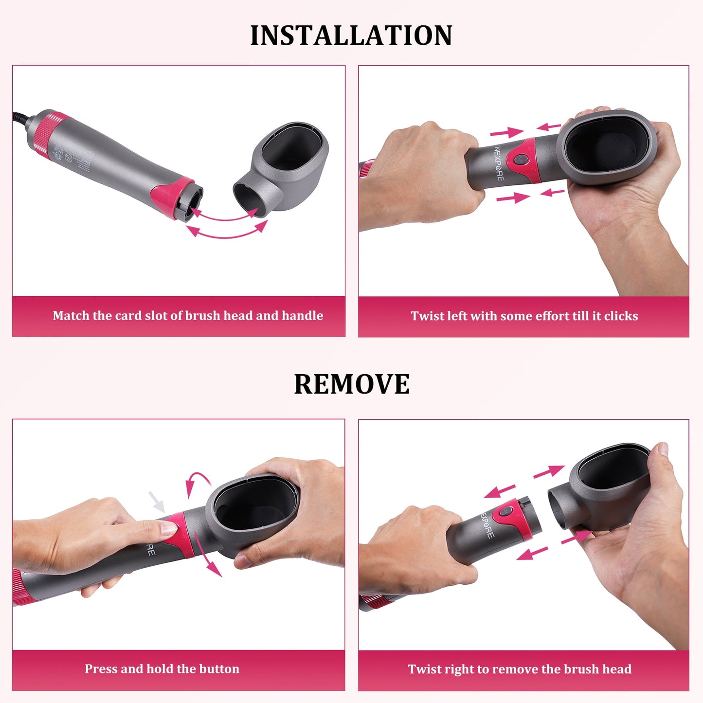 All-in-One Hot Air Brush – Dryer, Curler, Straightener & Volumizer