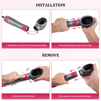 All-in-One Hot Air Brush – Dryer, Curler, Straightener & Volumizer