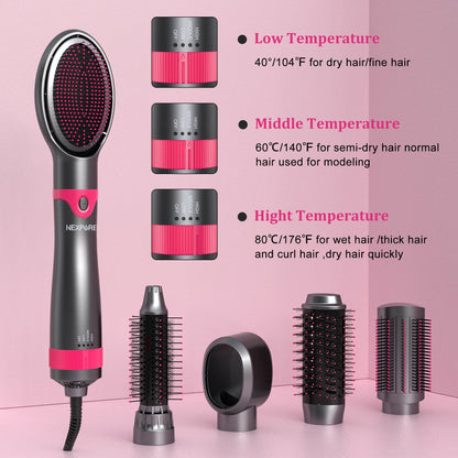 All-in-One Hot Air Brush – Dryer, Curler, Straightener & Volumizer