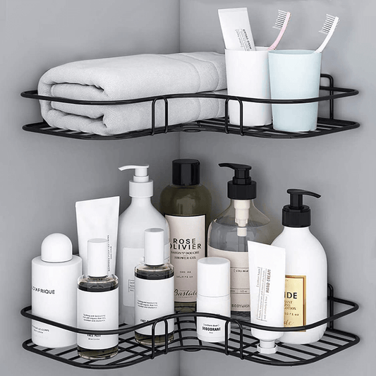 Multipurpose Bathroom/Kitchen Corner Storage Organizer - Comes With Hook