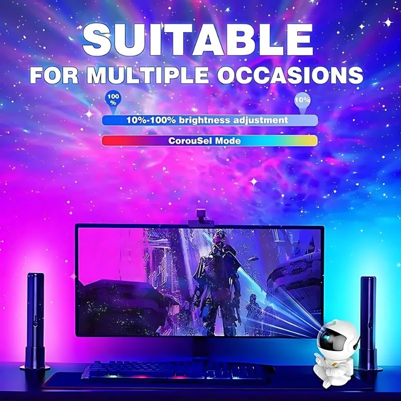 Astronaut Starry Sky Nebula USB LED Night Light - RGB Magic Ceiling Projector For Bedroom