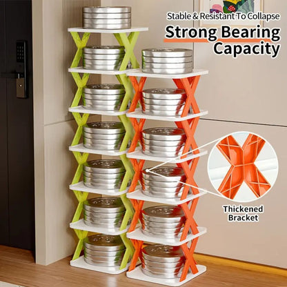 High Quality, Unique X shaped Shoe Rack - Durable Plastic