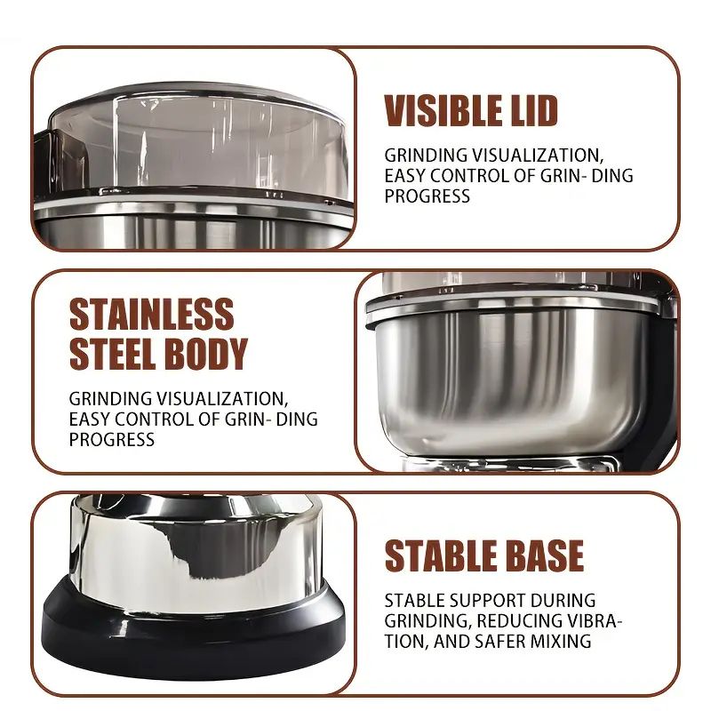 High Quality Stainless Steel Electric Grinder, Kitchen Favorite