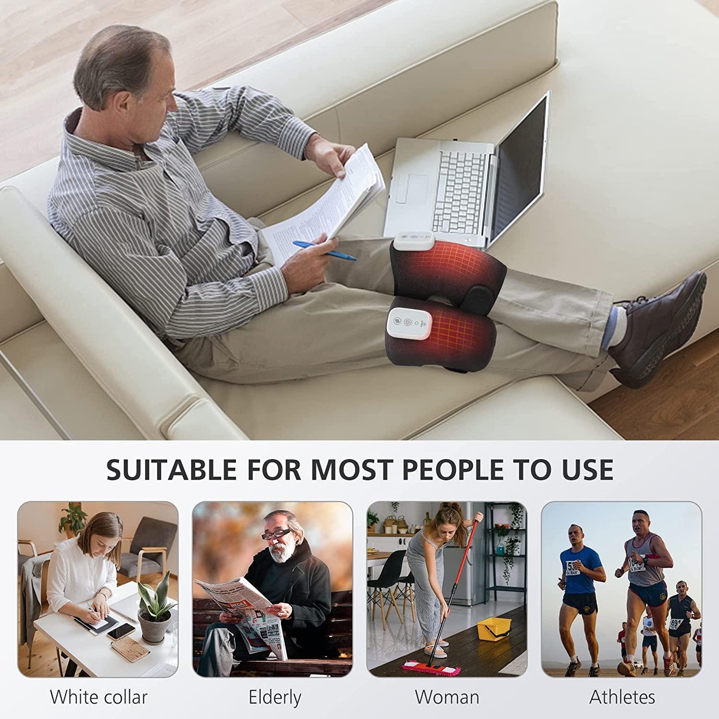 Kneeᴵᴹ Massager + Heating Therapy – Rechargeable