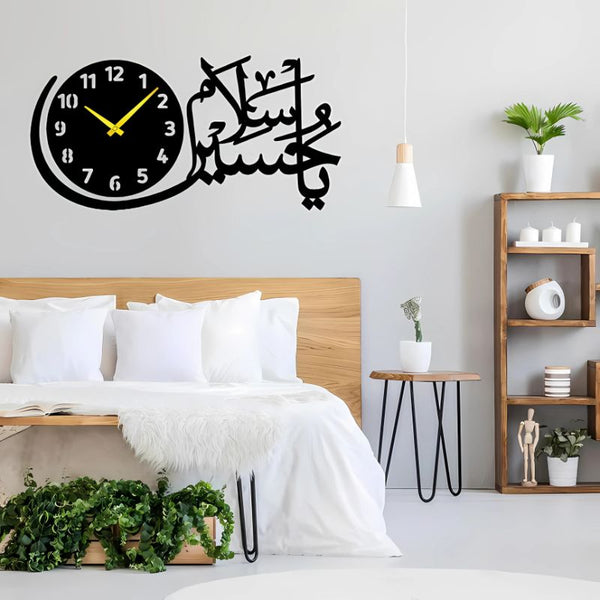 Mola-Hussain-wooden-wall-clock-for-home-room-offices-masjid (With Light)