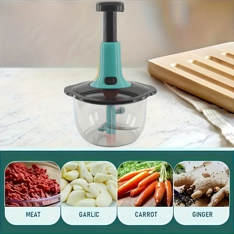 Multifunctional Manual Hand Push Food Chopper 2 Liter, + Grater & Slicer Set Gift 🎁