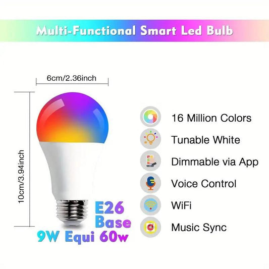 RGB Multi-colour Light Bulb, Wifi Smart Bulb 💡