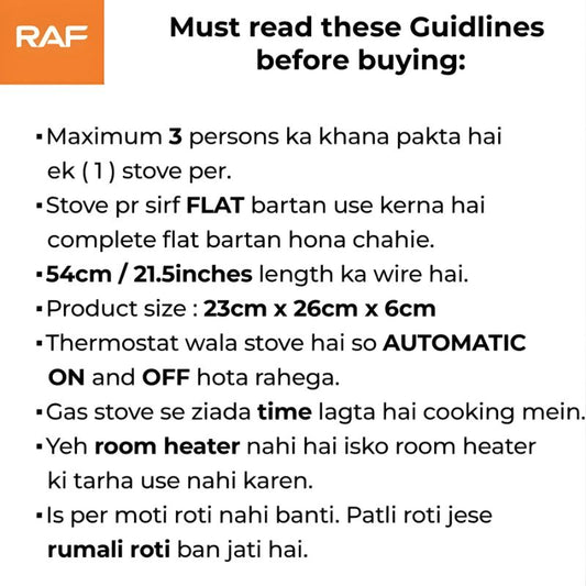 Raf Electric Chulha | Electric Hot Plate Stove