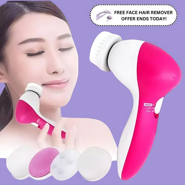 5 in 1 Face Care Cleaner & Massager With Free Face Hair Threader 🤩