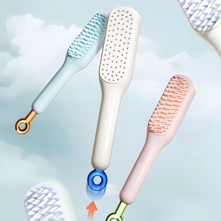 Self-Cleaning Hair Brush, One-click Cleaning, Anti-Static Hairbrush