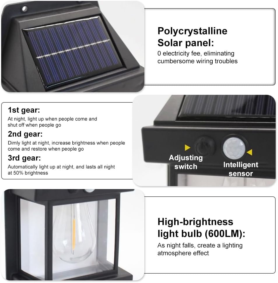 SmartGlowᴵᴹ Solar Wall Light – Motion Sensor & Waterproof