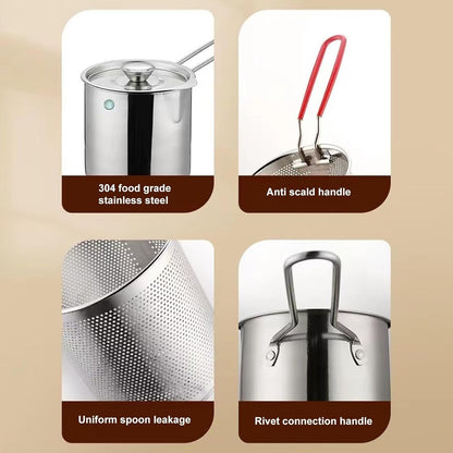 2 in 1 Stainless Steel Deep Fryer Pot 1200ml Oil Capacity, With Fryer Holder 💖
